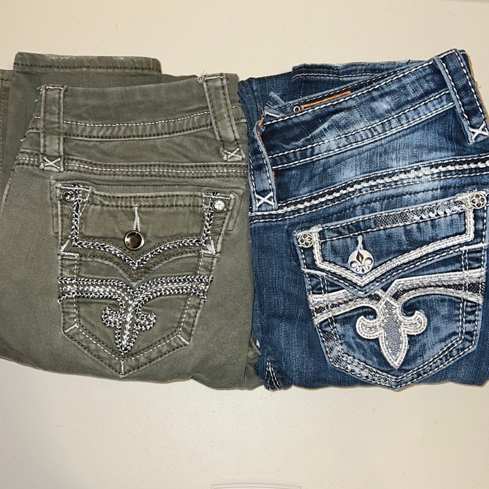 Rock revival size 26 skinny straight jeans kailie and Margie
